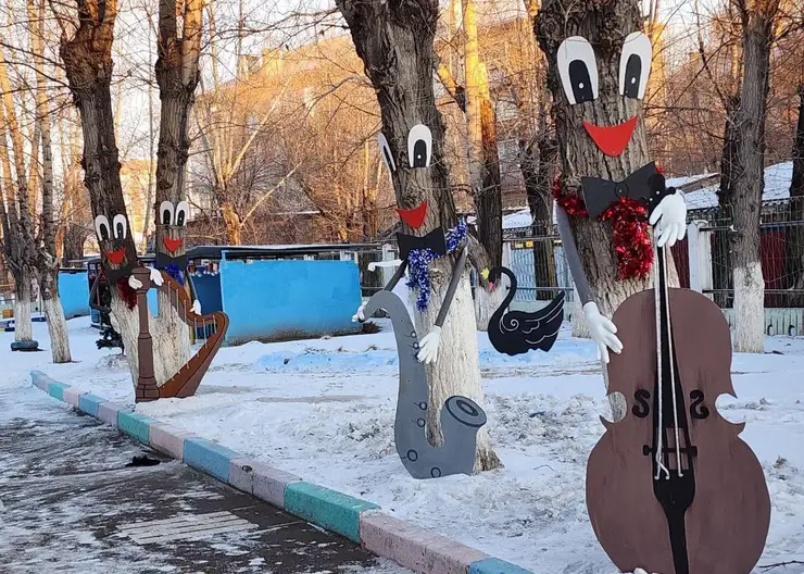 В красноярской школе появились «музыкальные деревья»