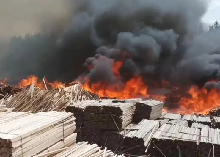 В Тасеевском районе причиной пожара на лесопилке мог стать поджог