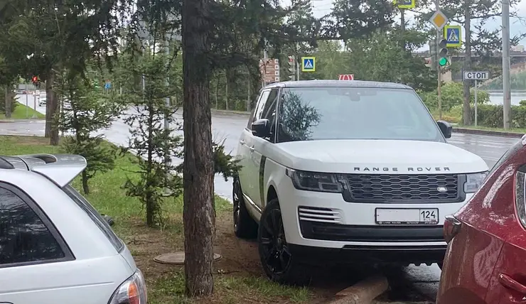 Красноярцев просят сообщать о парковке автомобилистов на газонах