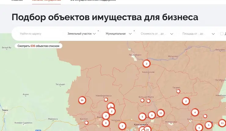 В Красноярске появилась карта с доступными для аренды земельными участками