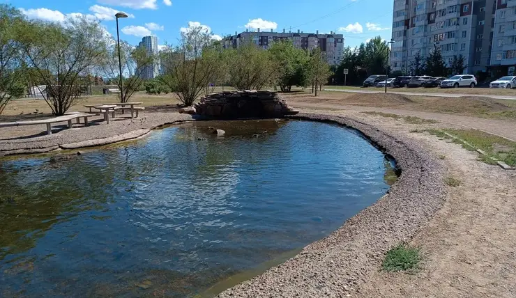В Красноярске заполнили пруд в парке имени 400-летия города