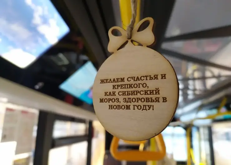 В Красноярске волонтёры поздравили пассажиров общественного транспорта с наступающим Новым годом