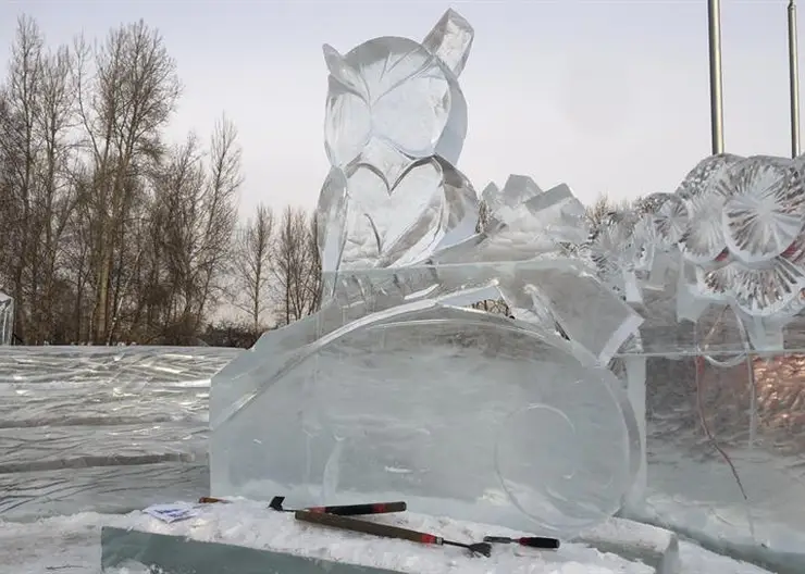 В Красноярске в Татышев-парке начали строить ледовый городок