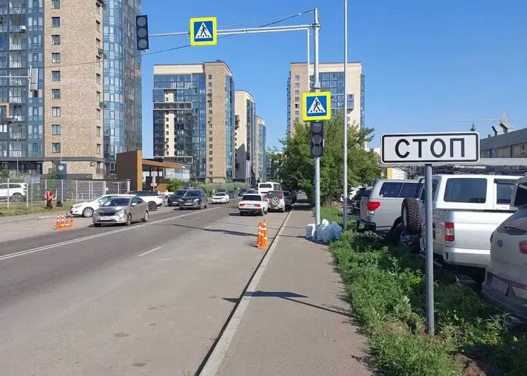 В Красноярске около ЖК «Скандис» появился пешеходный переход