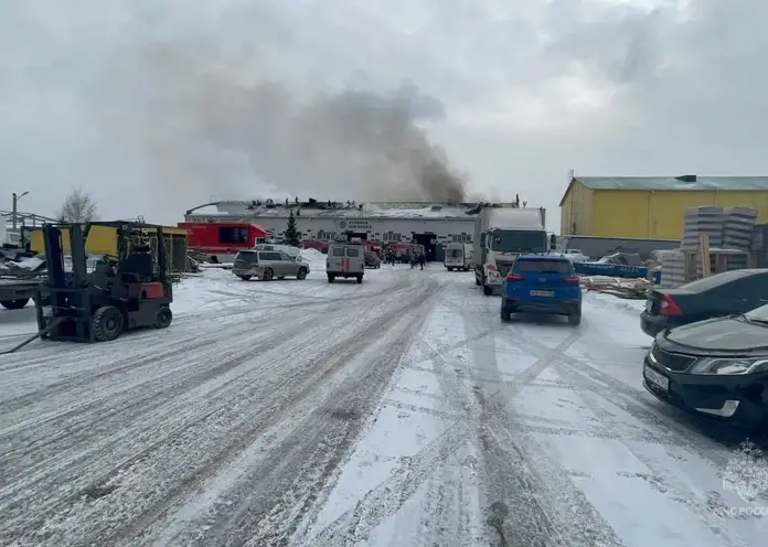 В Красноярске на Полигонной загорелся завод ZELEN