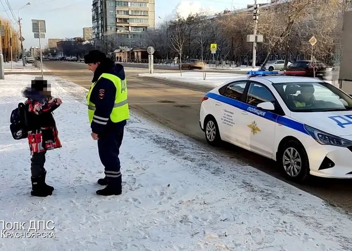 В Красноярске 12-летний школьник перебежал дорогу в неположенном месте на глазах инспекторов ДПС