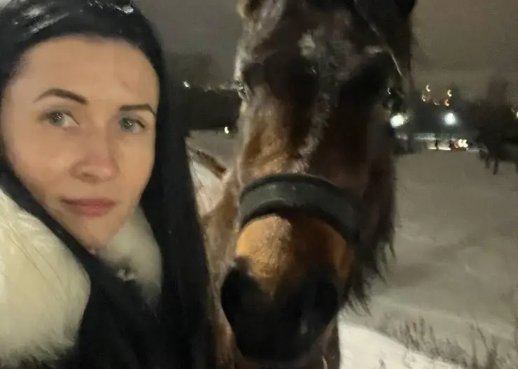 В Красноярске сотрудник полиции спасла сбежавшую лошадь на Октябрьском мосту