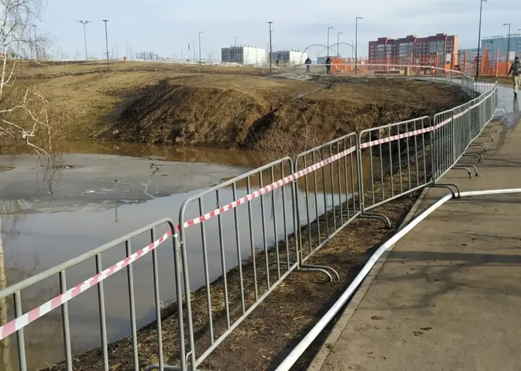 В Красноярске затопило низину в парке «Солнечная поляна»