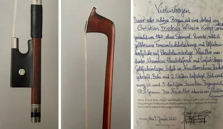 Для победителя конкурса скрипачей Виктора Третьякова подготовили специальный приз – раритетный смычок
