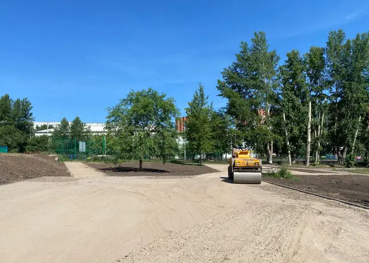 В Красноярске началось благоустройство нового сквера в микрорайоне Солнечном