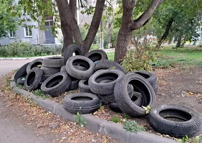 В Центральном районе Красноярска собрали 200 автопокрышек