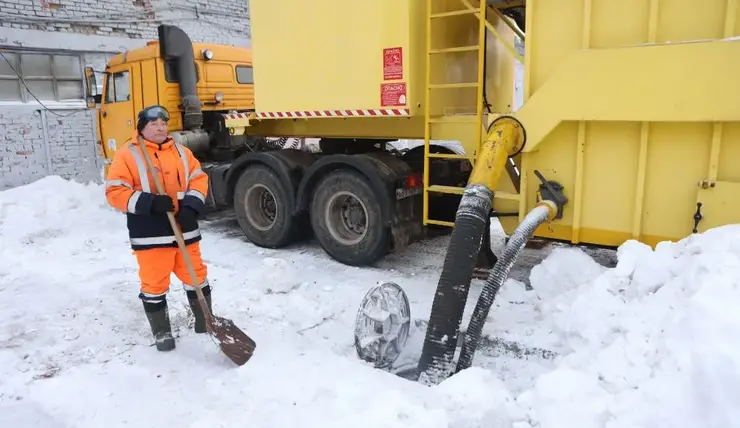 ​В Красноярске заработала снегоплавильная установка на Мичурина