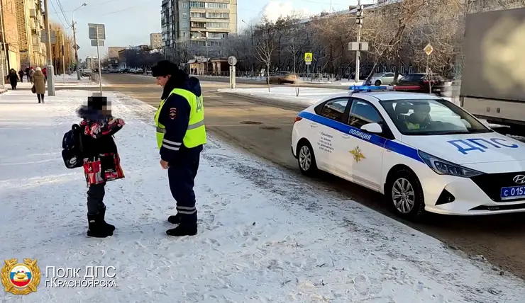 В Красноярске 12-летний школьник перебежал дорогу в неположенном месте на глазах инспекторов ДПС