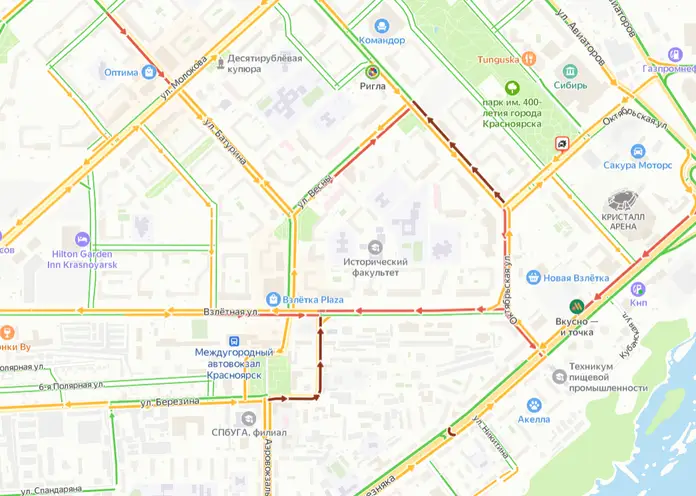 В Красноярске автобусы 7 маршрутов поменяли схему движения из-за пожара на Взлетке