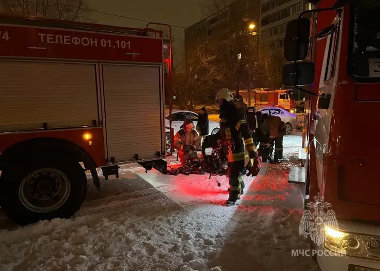 В Красноярске в ночном пожаре пострадали трое взрослых и один грудничок
