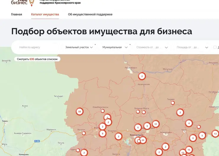 В Красноярске появилась карта с доступными для аренды земельными участками
