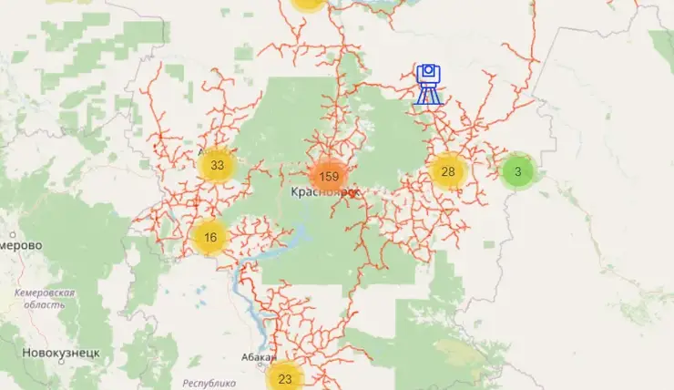 В Красноярском крае обновили карту с камерами фотовидеофиксации нарушений ПДД