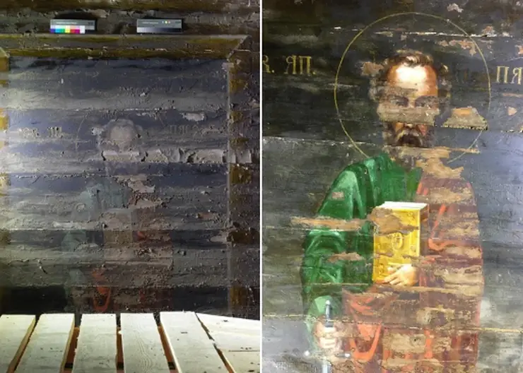 В Барабаново реставраторы старинной церкви обнаружили под слоем пыли и лака яркие иконы