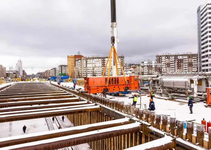 В Красноярске начали собирать тоннелепроходческий комплекс будущей станции «Улица Шахтеров»