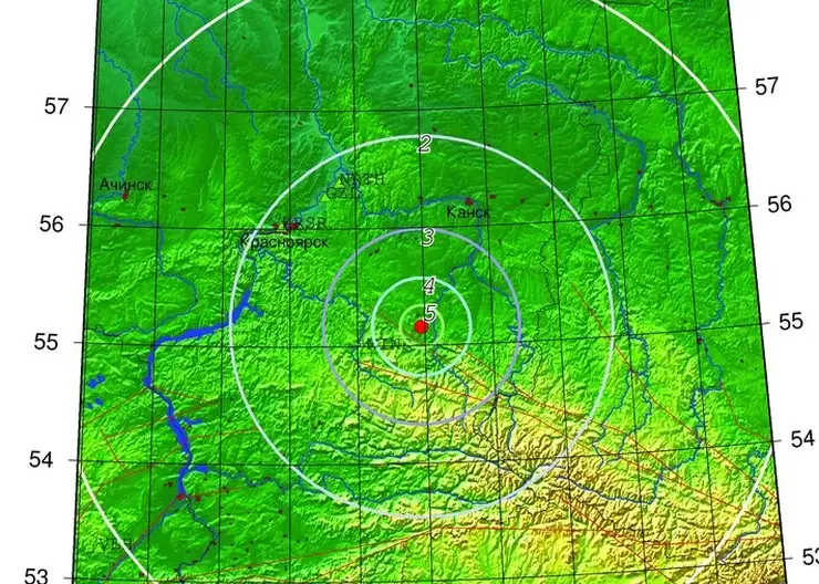 В Красноярском крае рано утром произошло землетрясение магнитудой 4,6