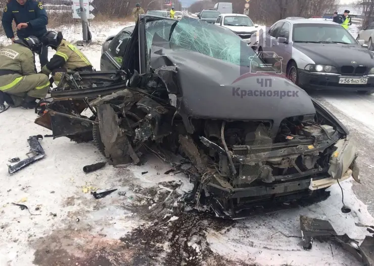 В Зеленогорске сотрудникам МЧС пришлось доставать водителя из машины после аварии со столбом