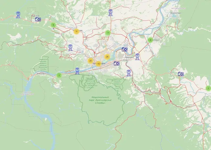 В Красноярском крае обновили карту расположения 158 камер фиксации нарушений ПДД