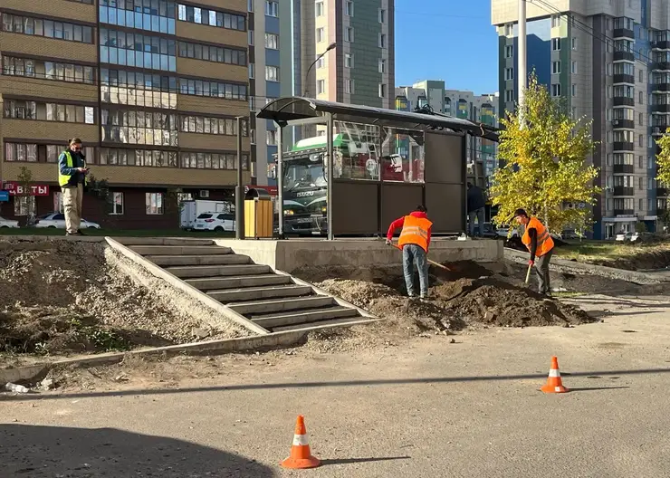 В Красноярске на улице Чернышевского установили новую остановку