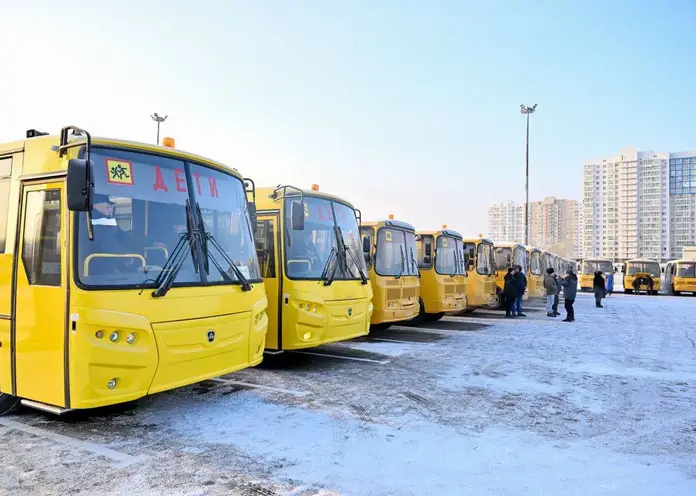 Красноярску передали новые школьные автобусы