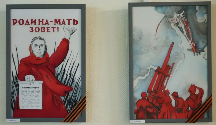 В Красноярске открыта выставка росписи по ткани на тему Великой Отечественной войны