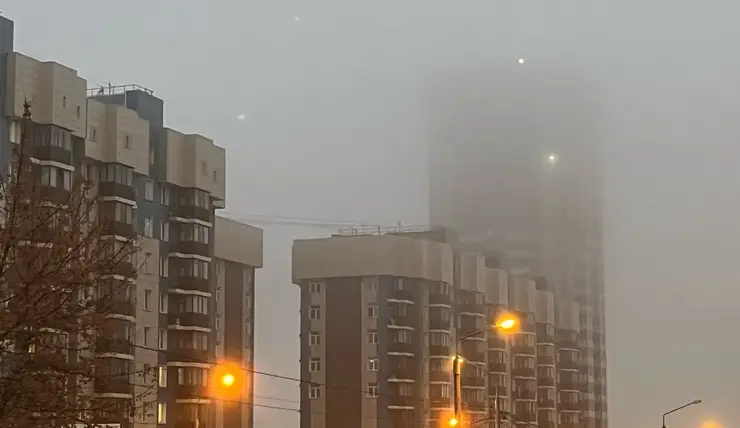 Красноярск с утра окутал густой туман