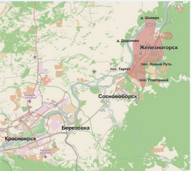Карта г железногорска красноярского края по районам подробная