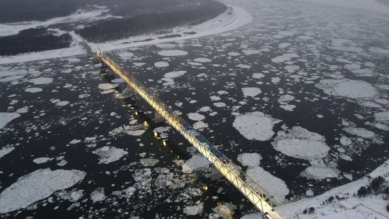 На Высокогорском мосту в Красноярском крае установили последний пролет