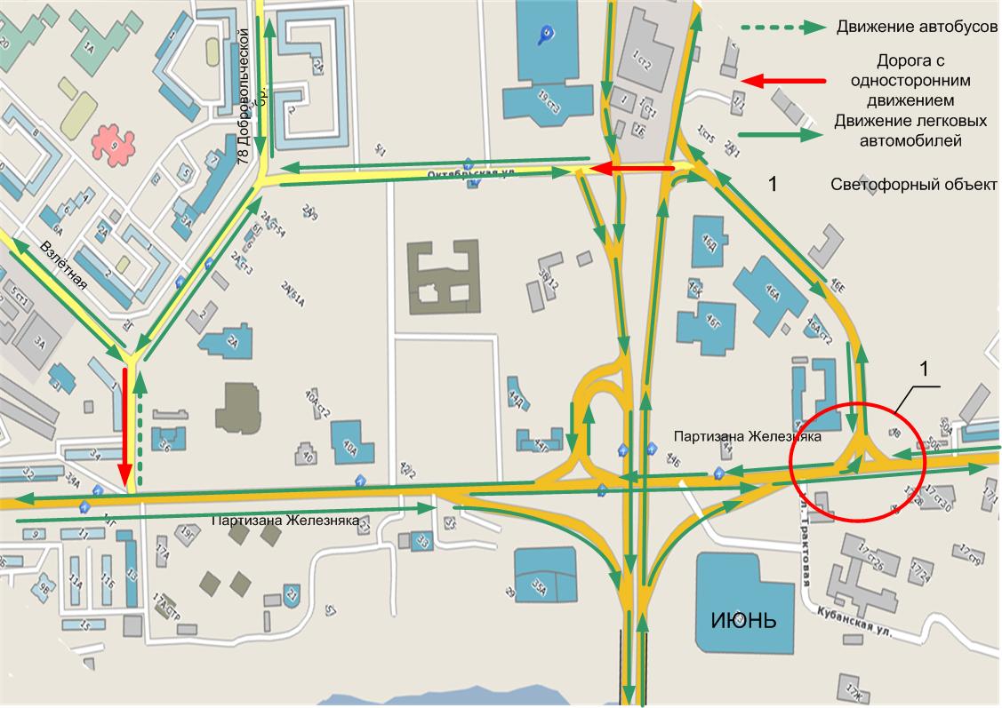 Карта со знаками дорожного движения. Схема движения Партизана Железняка мост Октябрьский. Схема дорожного движения в Красноярске. Маршрут до светофора. Схема движения улиц г Красноярска.