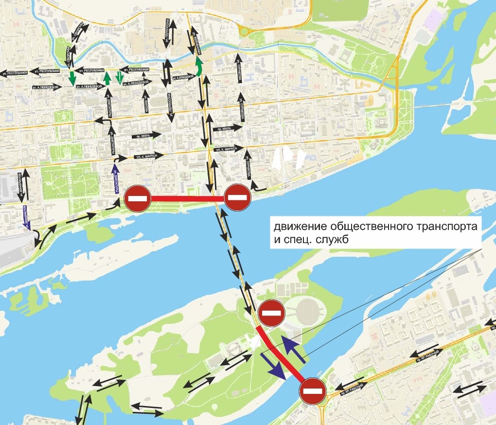 Схема движения по 4 мосту в новосибирске