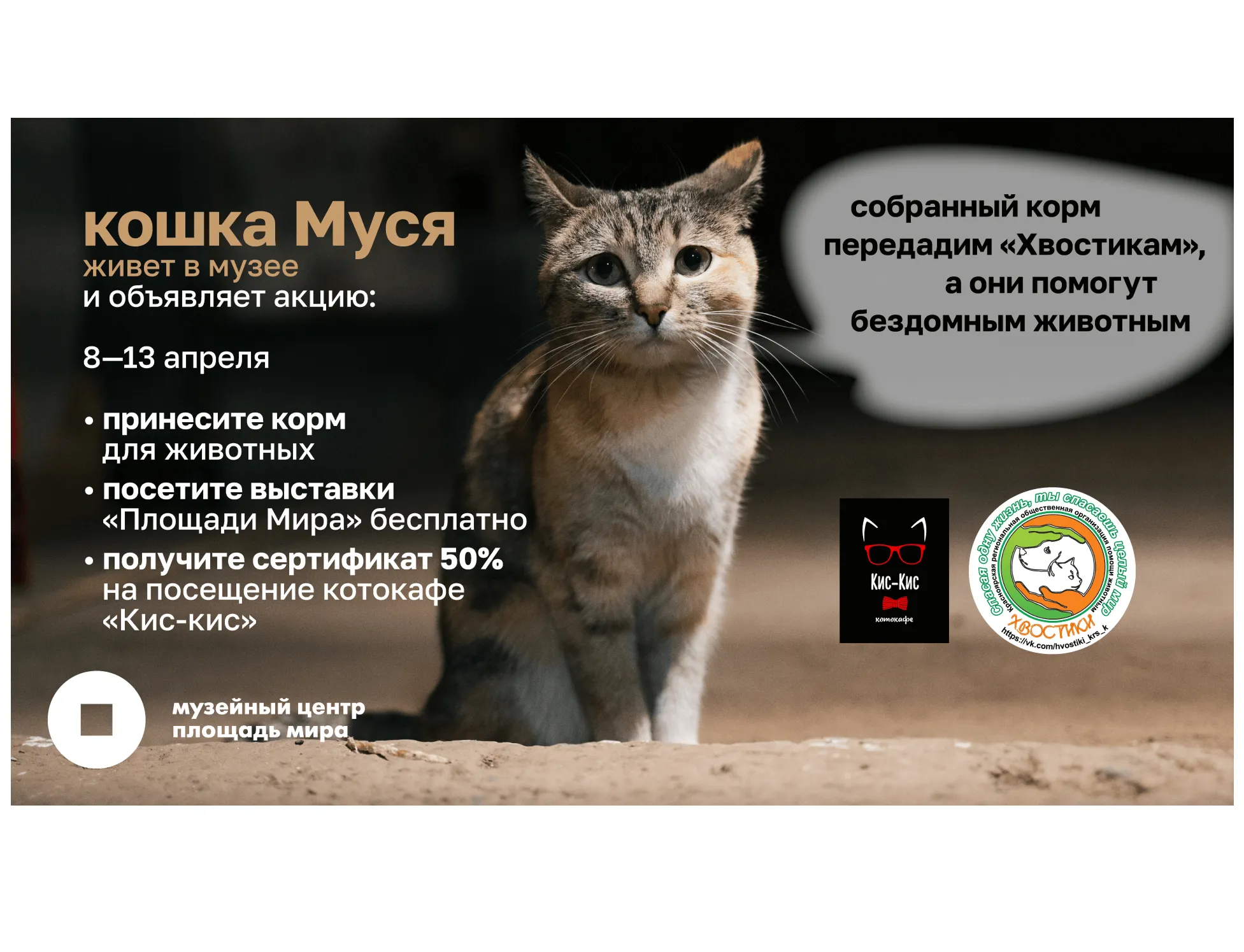 Красноярцы смогут бесплатно посетить музей в обмен на корм для животных