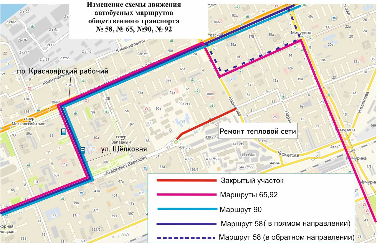 Четыре автобуса до конца лета поменяют маршрут на правобережье Красноярска