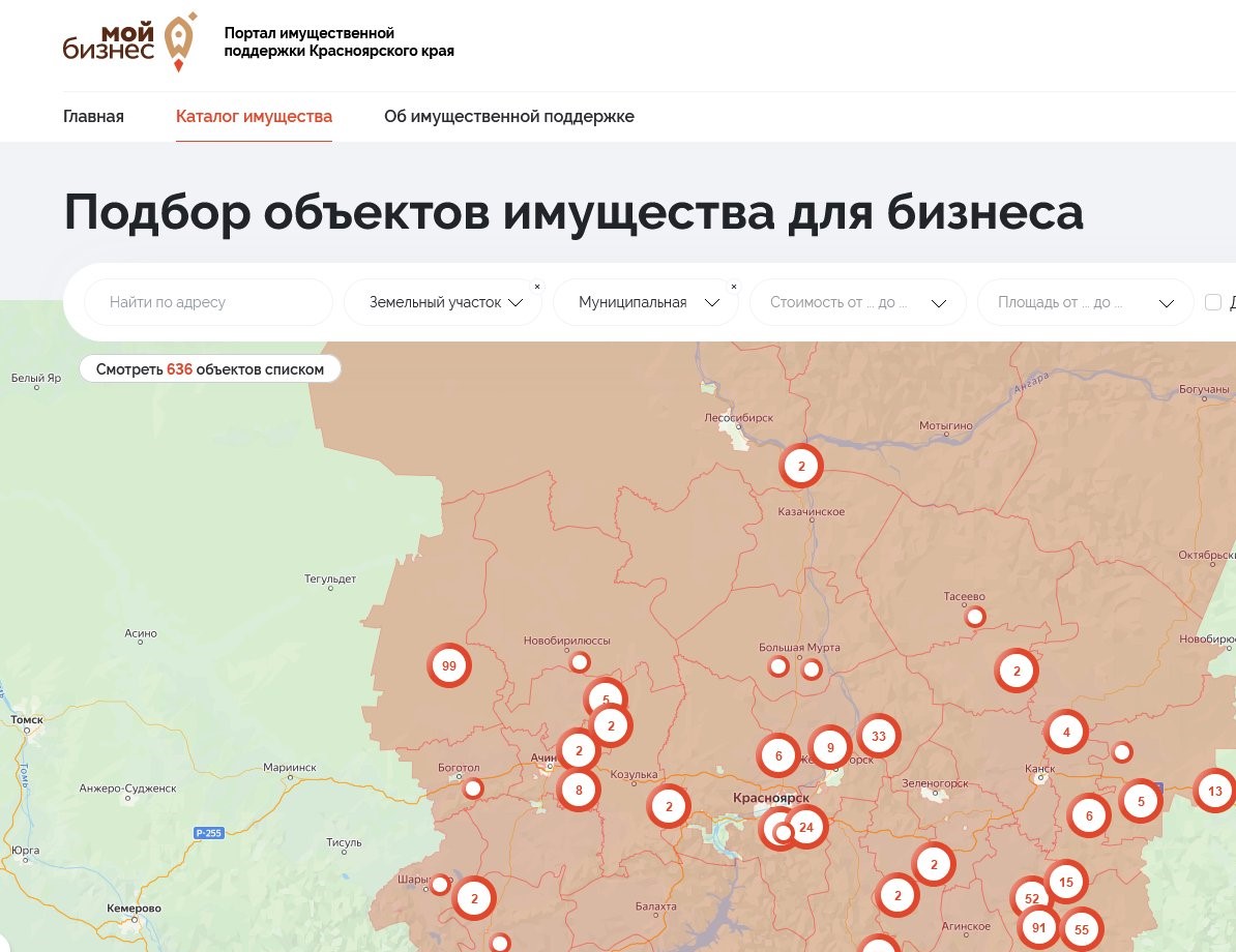 В Красноярске появилась карта с доступными для аренды земельными участками