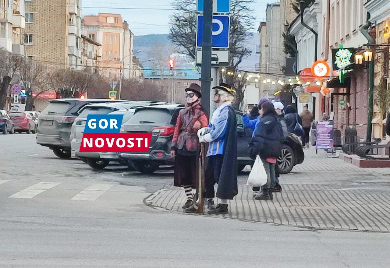 В центр Красноярска вышли уличные аниматоры