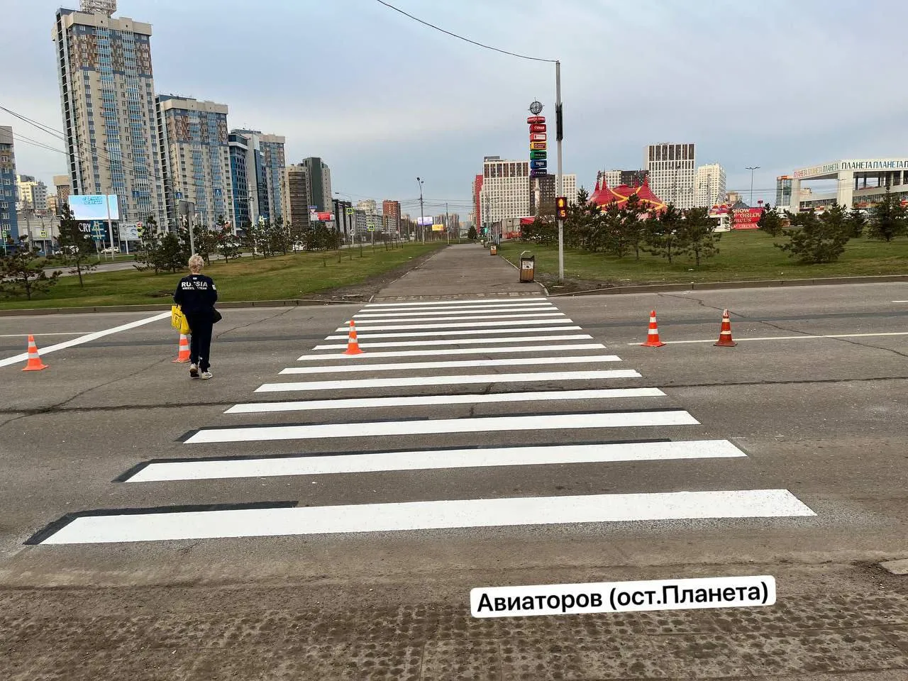 В Красноярске ускорили работы по нанесению дорожной разметки