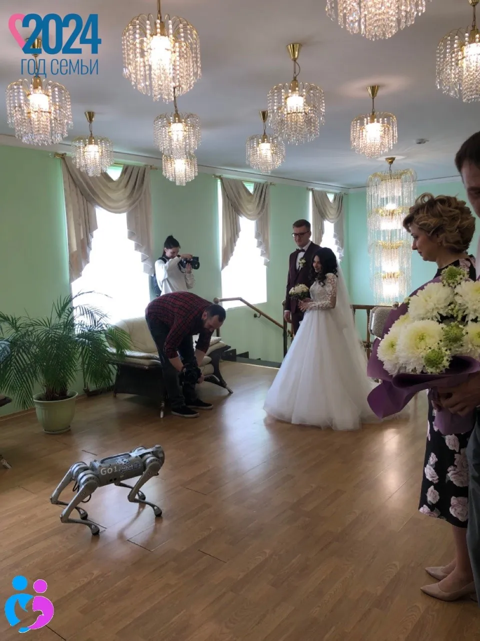 В Красноярском крае робопес принес кольца жениху и невесте