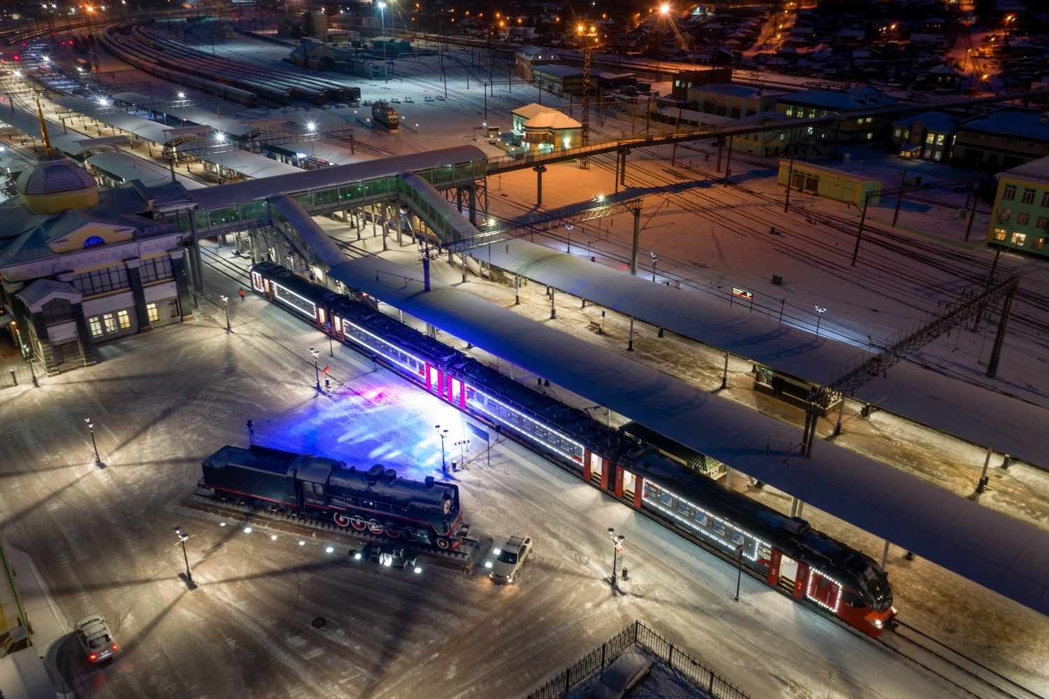 В Красноярск 27 декабря приедет светящаяся электричка
