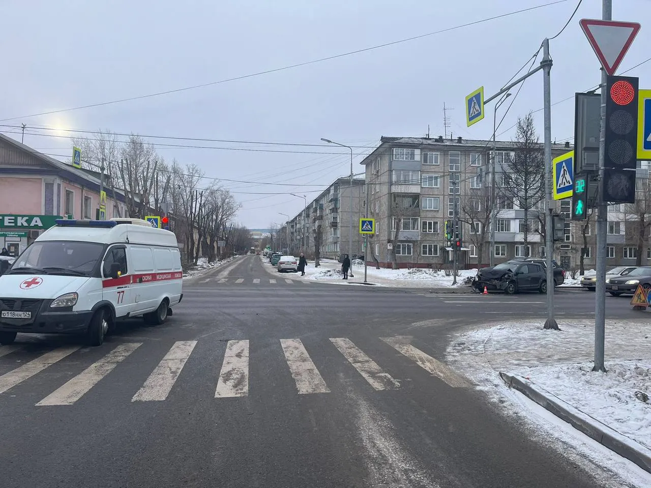 В Красноярске произошло ДТП с каретой скорой помощи