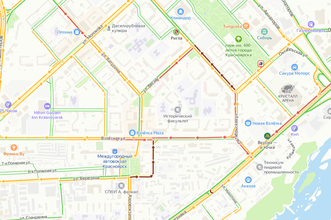 В Красноярске автобусы 7 маршрутов поменяли схему движения из-за пожара на Взлетке
