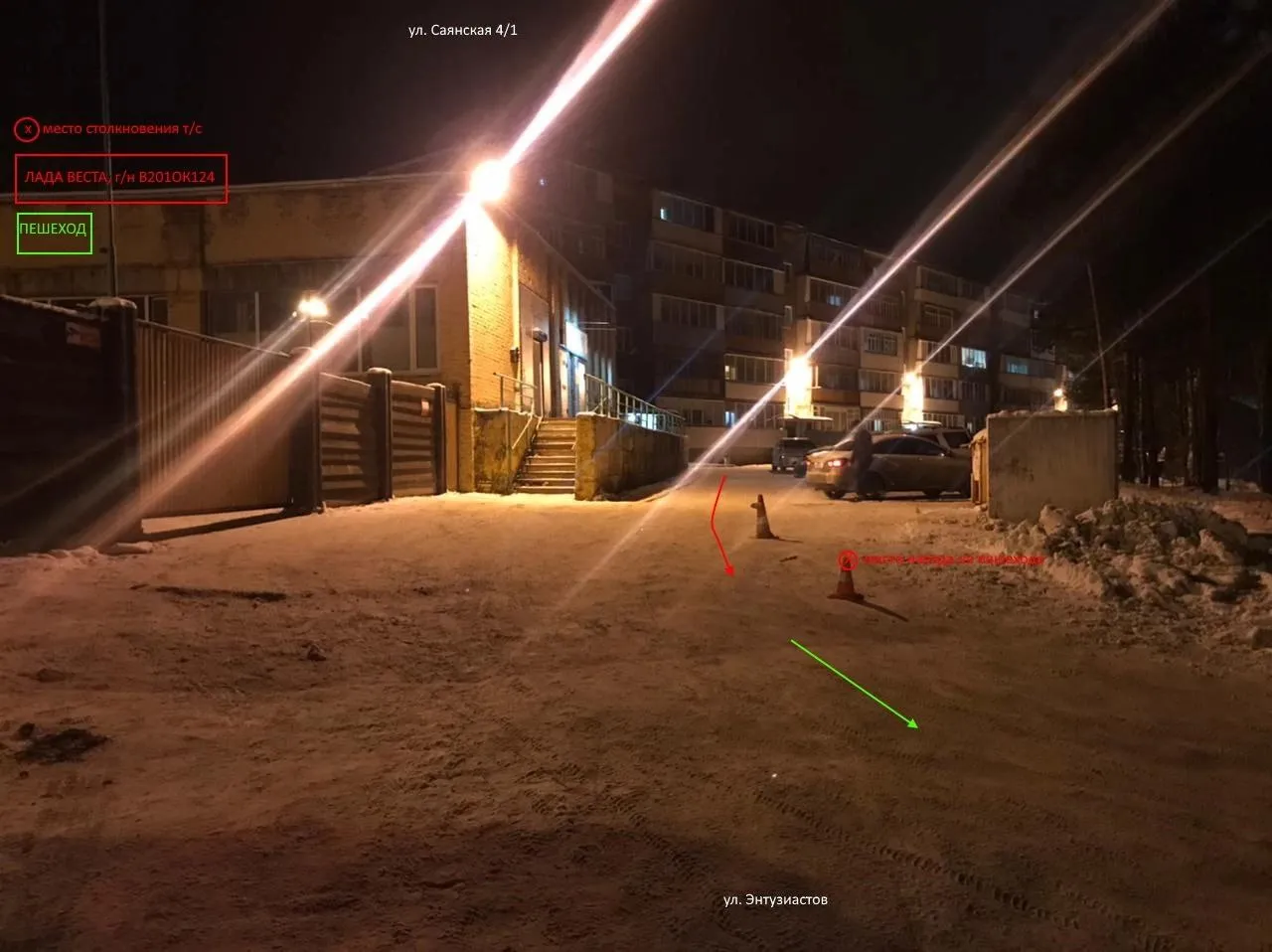 В Дивногорске водитель сбил ребенка на снегокате