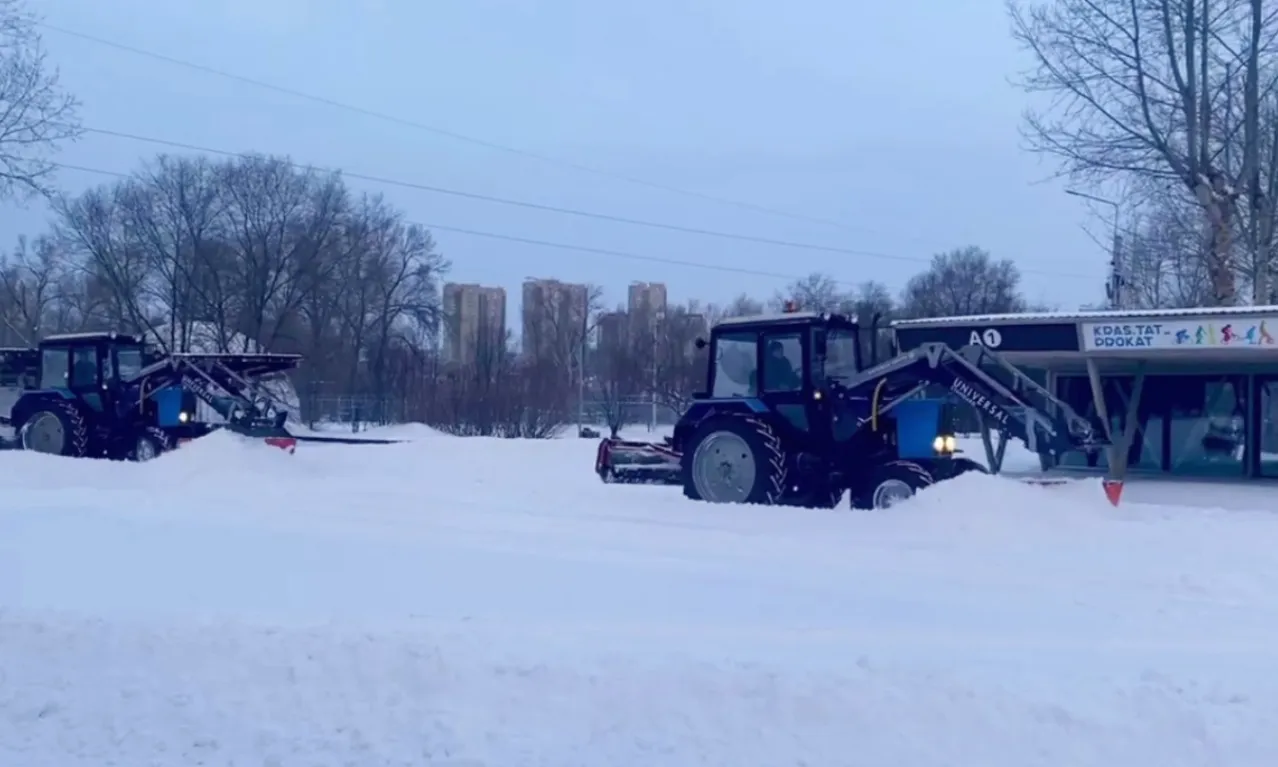 В Татышев-парке готовят лыжную трассу