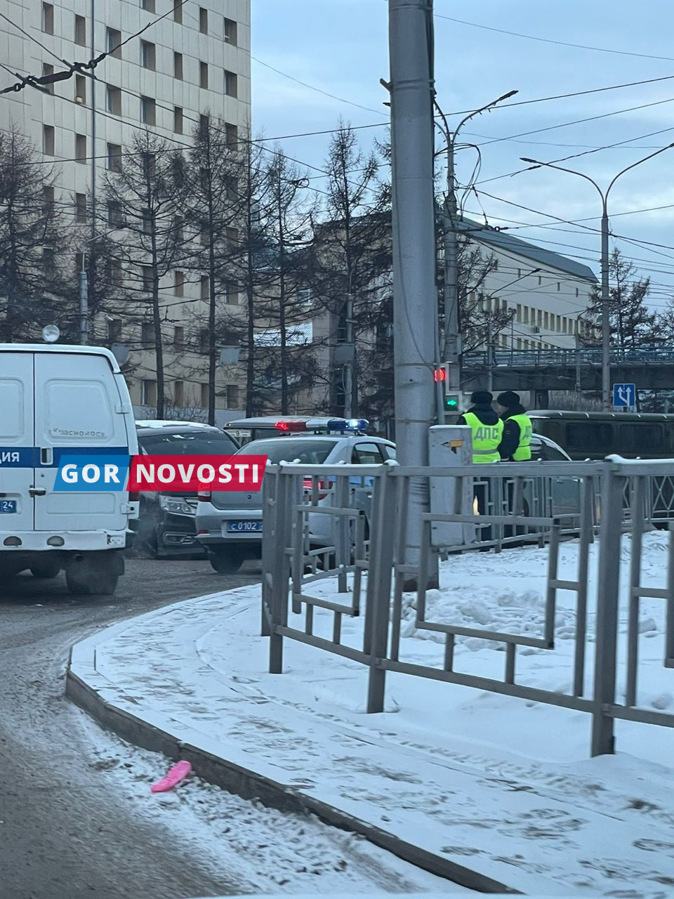 В Красноярске на улице Партизана Железняка водитель наехал на столб и скончался