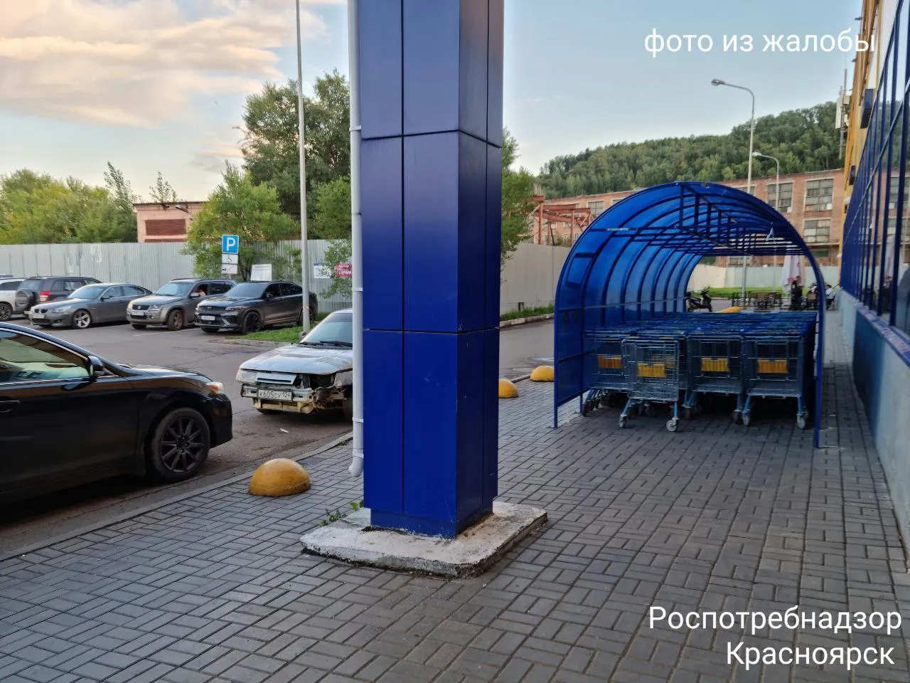 Красноярскому гипермаркету объявили предостережение из-за грязных тележек