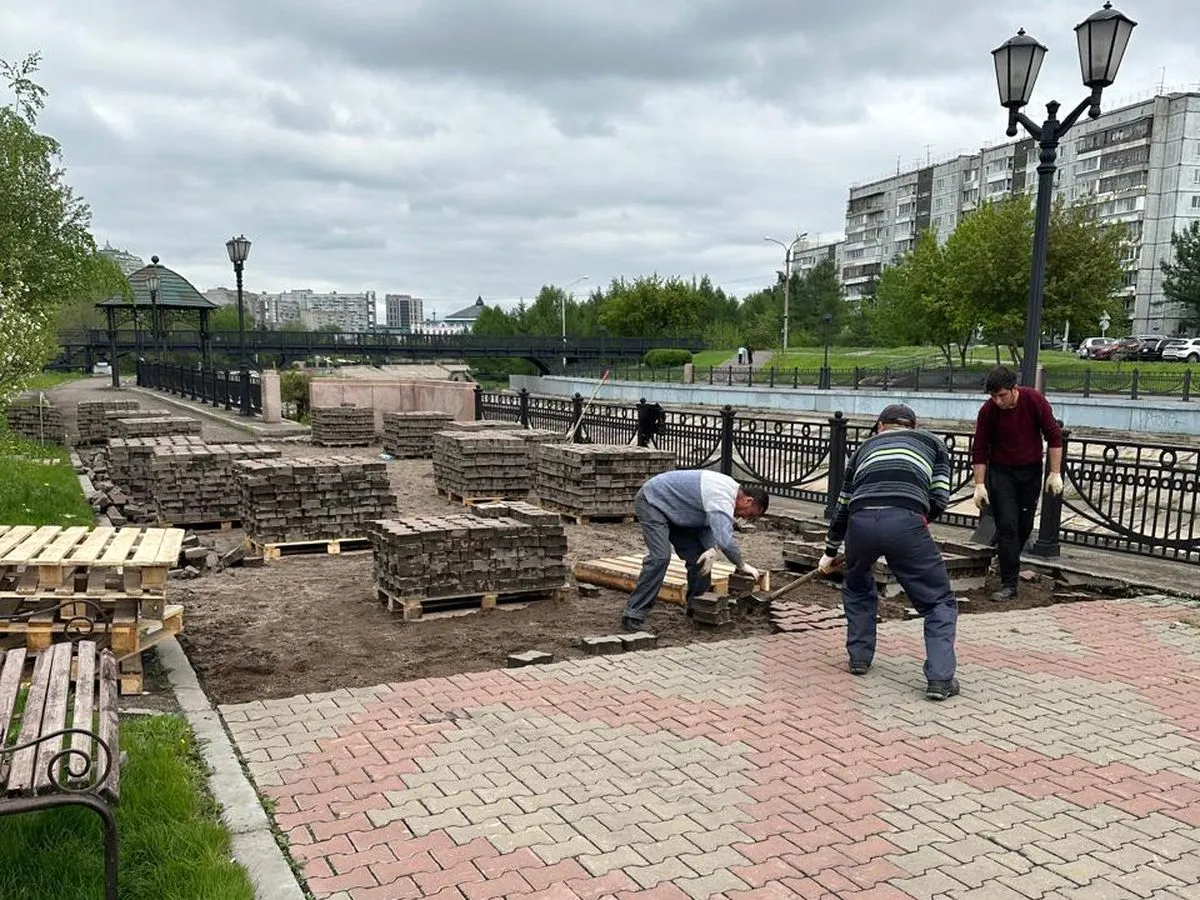 В Красноярске продолжается благоустройство левого берега Качи