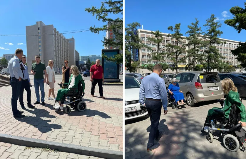 В центре Красноярска тротуары станут доступнее для маломобильных горожан