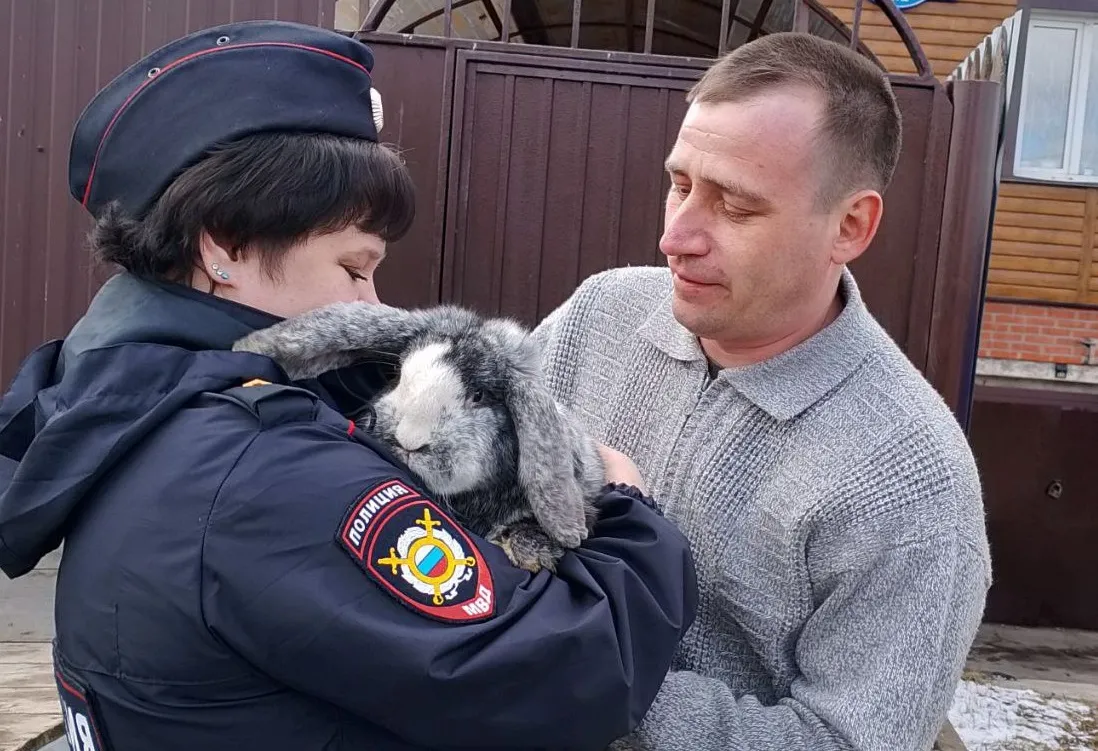 Сотрудница полиции из Красноярского края приютила у себя кроликов после ДТП